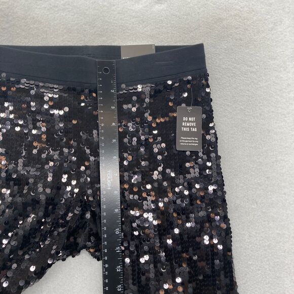 Express Leggings Women's Small Black Sequins Stretch High Rise Skinny Ankle NWT‎ - Picture 8 of 13